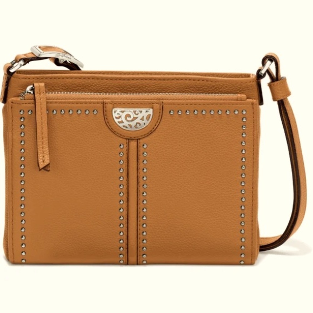 NWT PRETTY TOUGH CITY ORGANIZER TAN WOMEN BAG. RARE FIND BRIGHTON LETHER